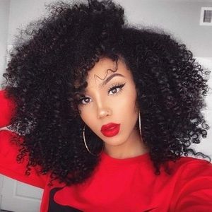18" Natural Black Clipin AFRO CURLY Hair Extension